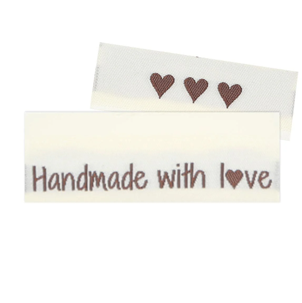 10 Etichette - Handmade with love - 3 cuori