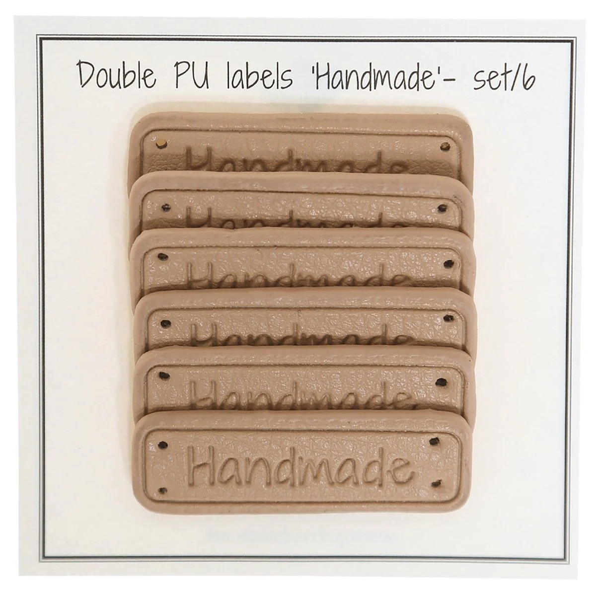 Etichette "Handmade" - cuoio PU - 5 x 1,5 cm - Image 3