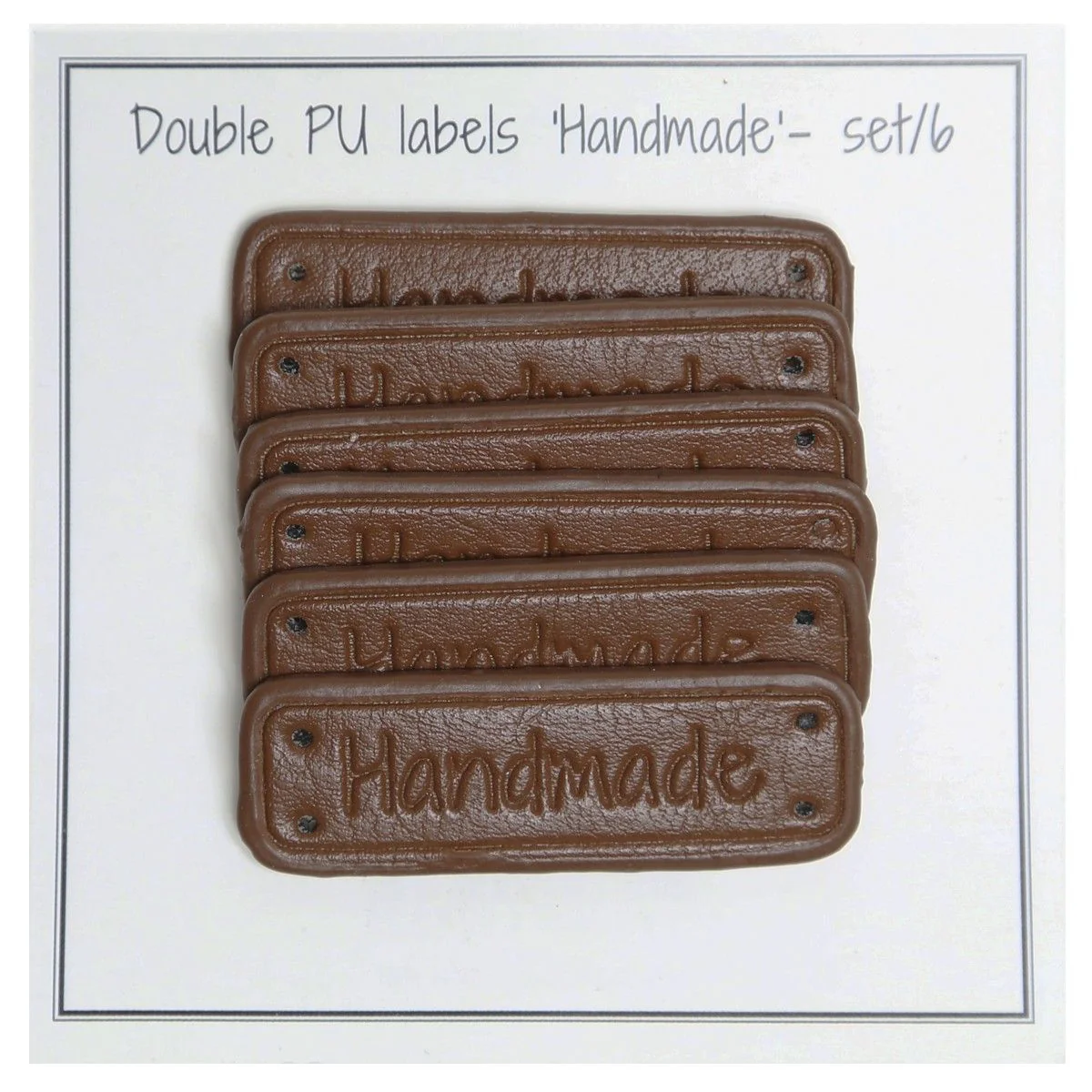Etichette "Handmade" - Doppio cuoio PU - 5 x 1,5 cm