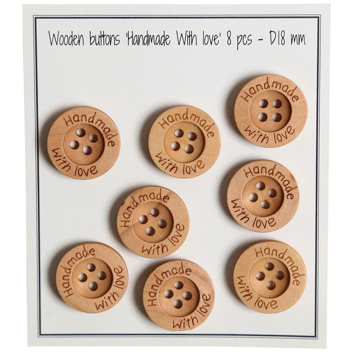 Bottoni di legno - Handmade with Love - 18 mm