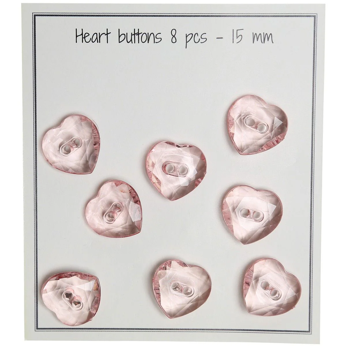 Bottone a cuore - 8 pezzi