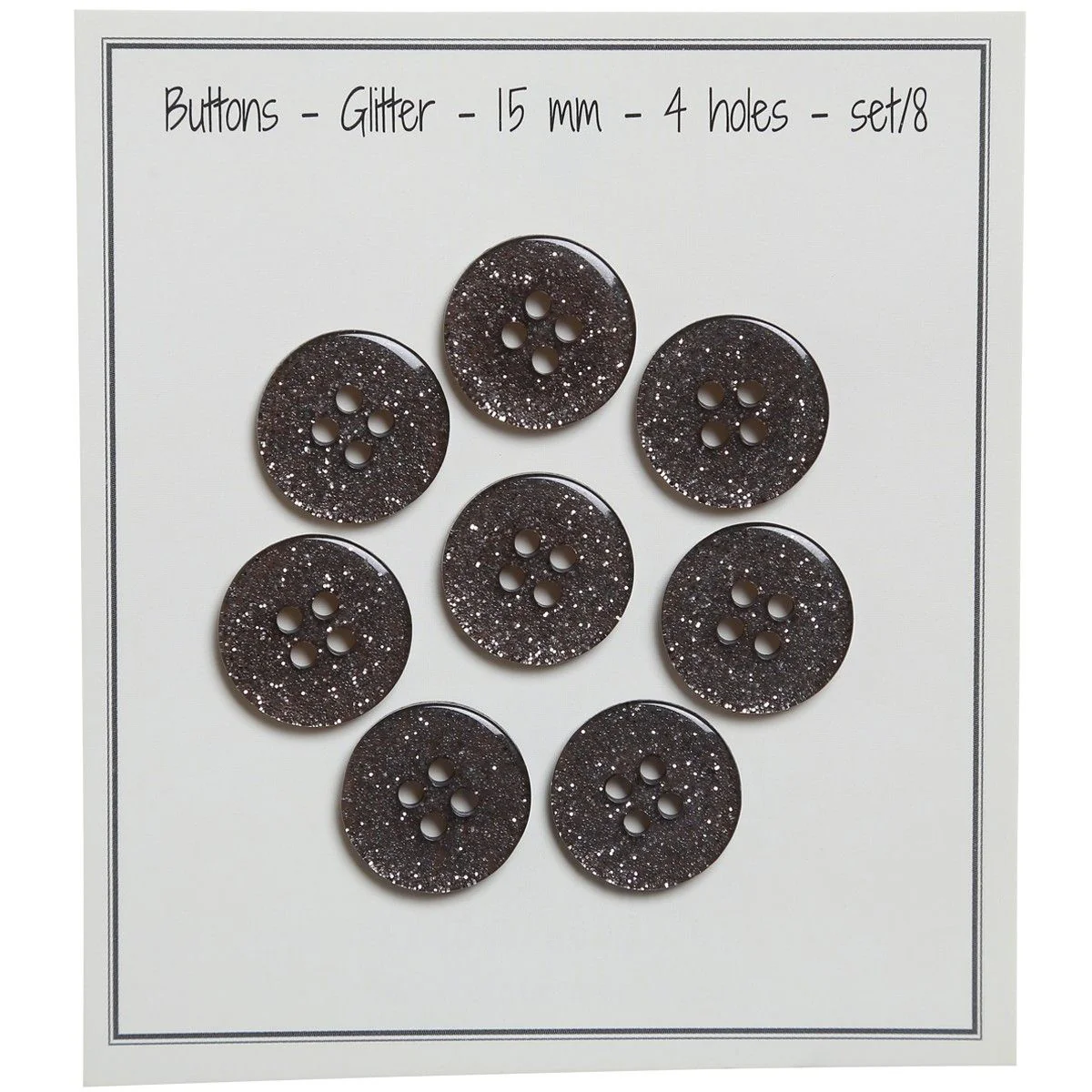 Bottoni Glitter - Nero - Diverse dimensioni