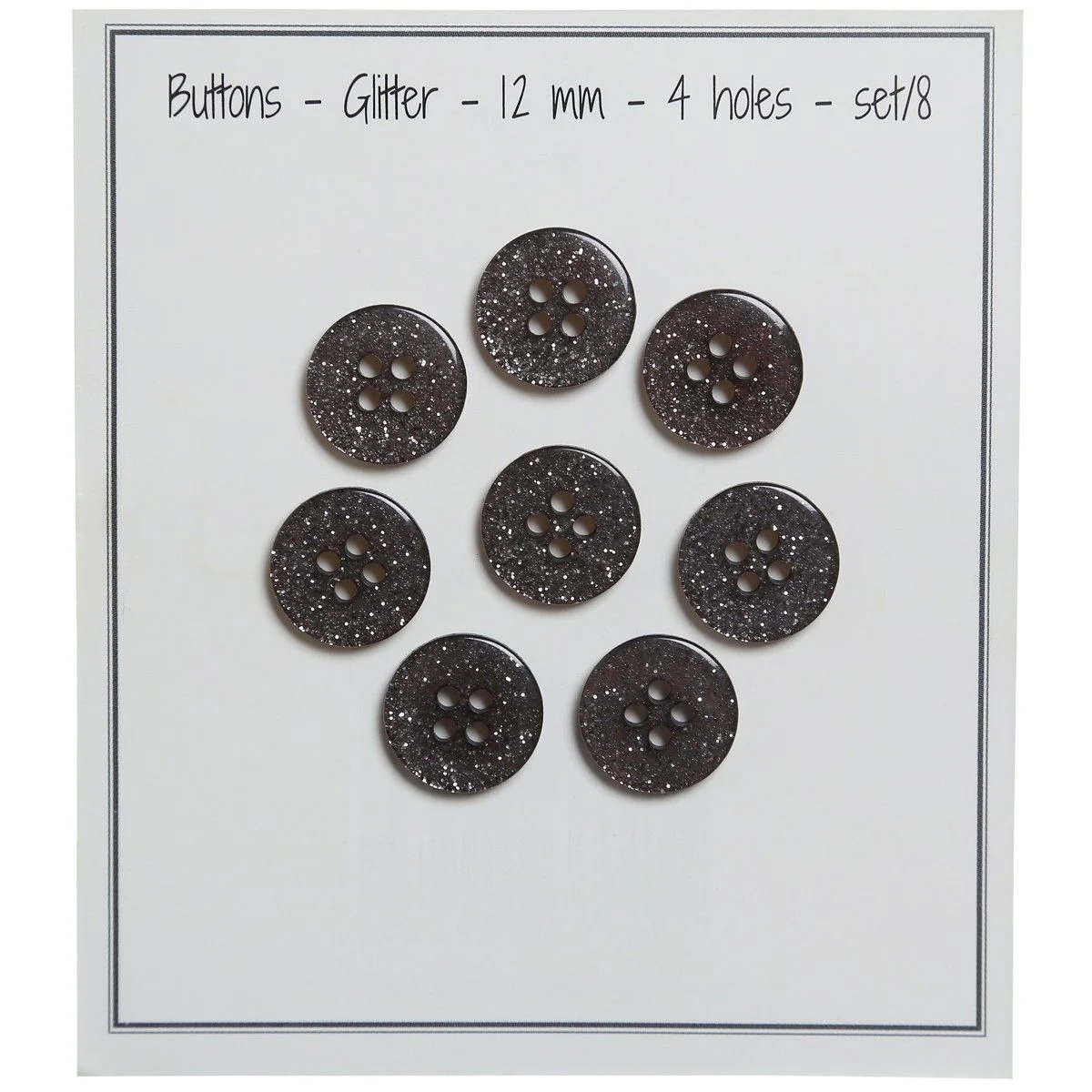 Bottoni Glitter - Nero - Diverse dimensioni - Image 6