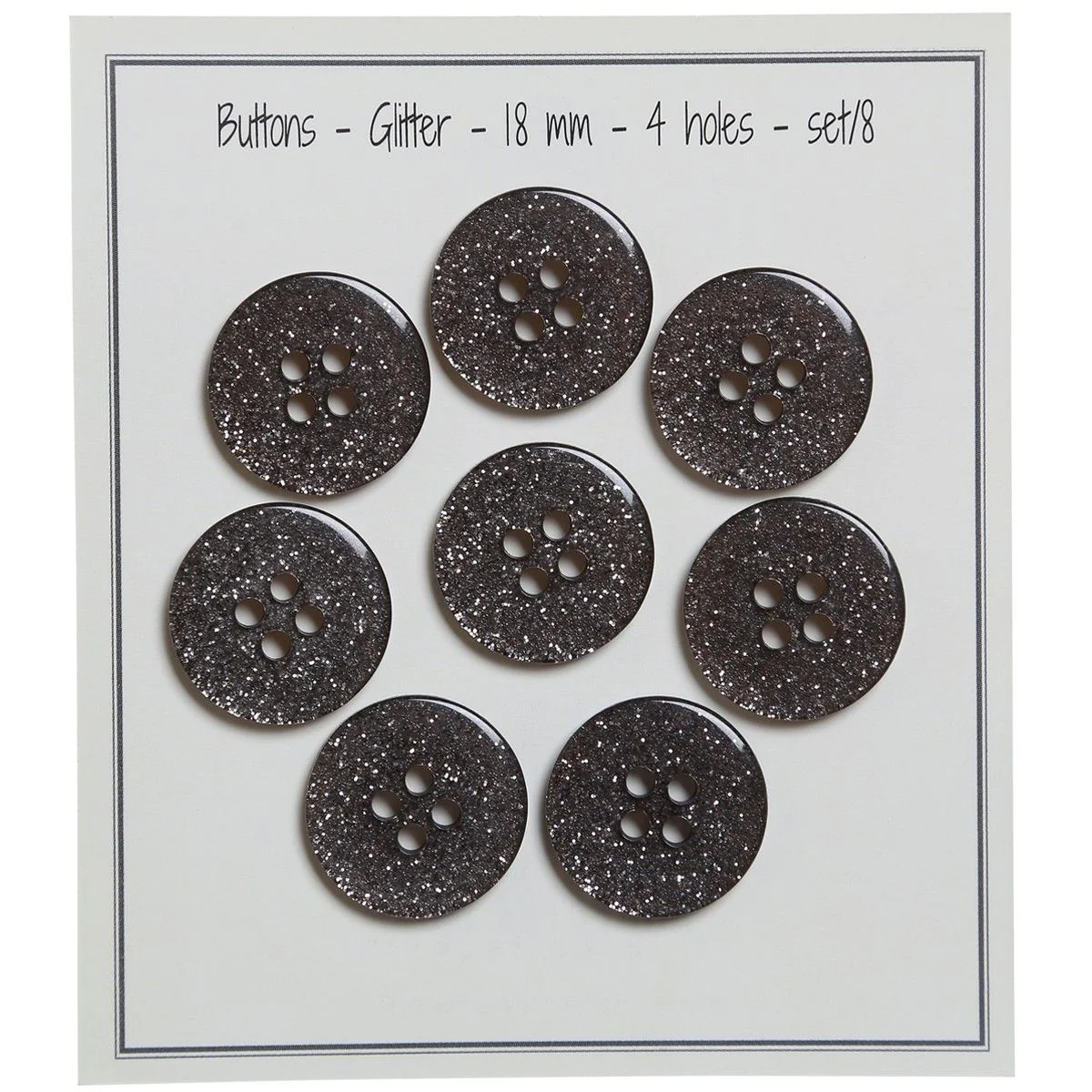 Bottoni Glitter - Nero - Diverse dimensioni - Image 7