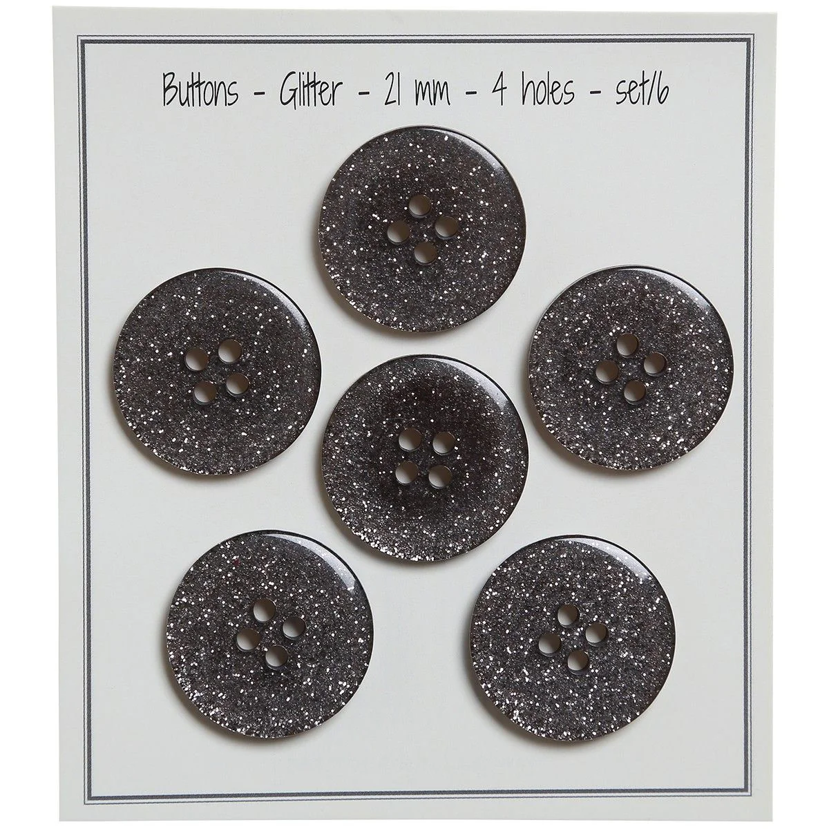 Bottoni Glitter - Nero - Diverse dimensioni - Image 8