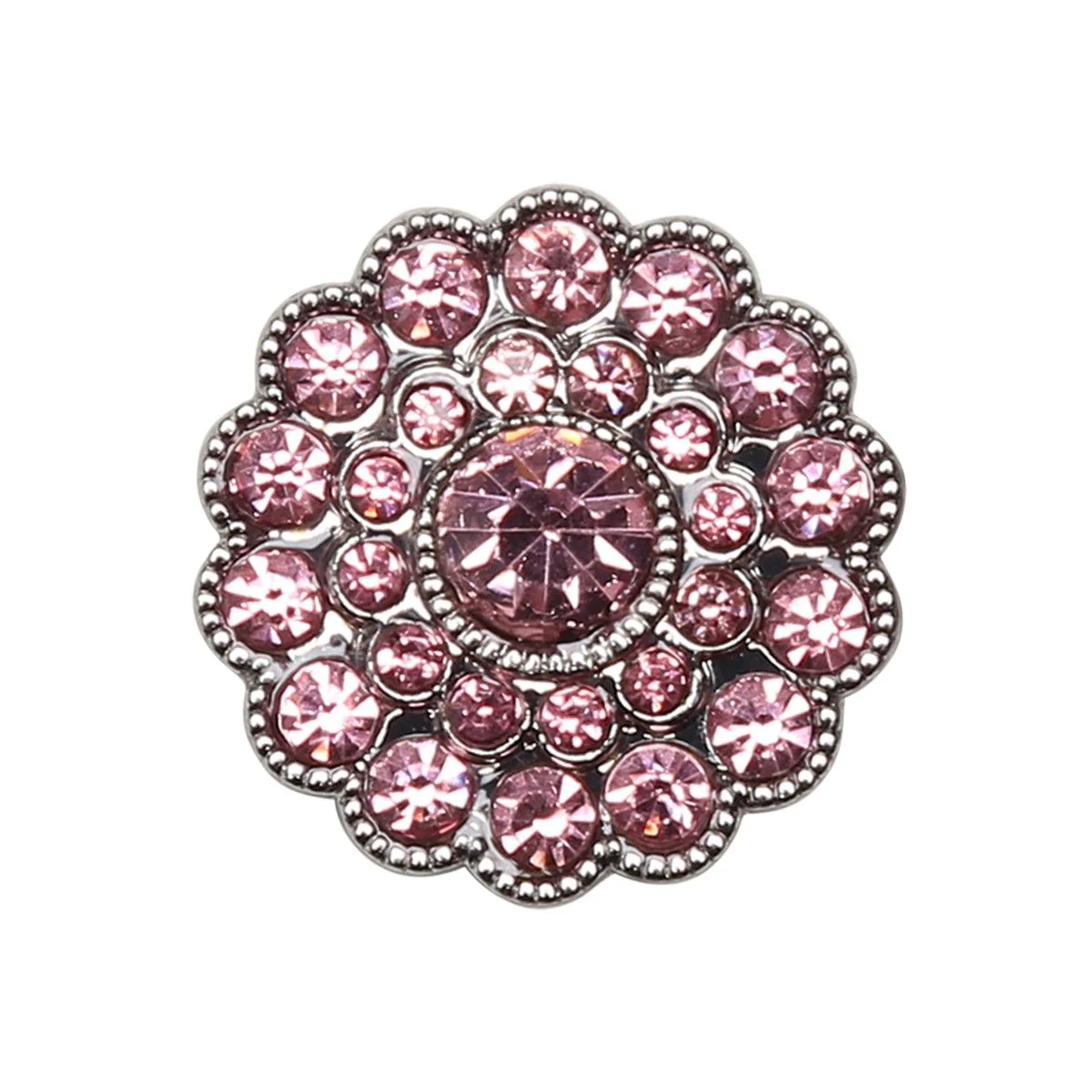 Bottoni Bling - Pietre piccole - Rosa - 4 pz.