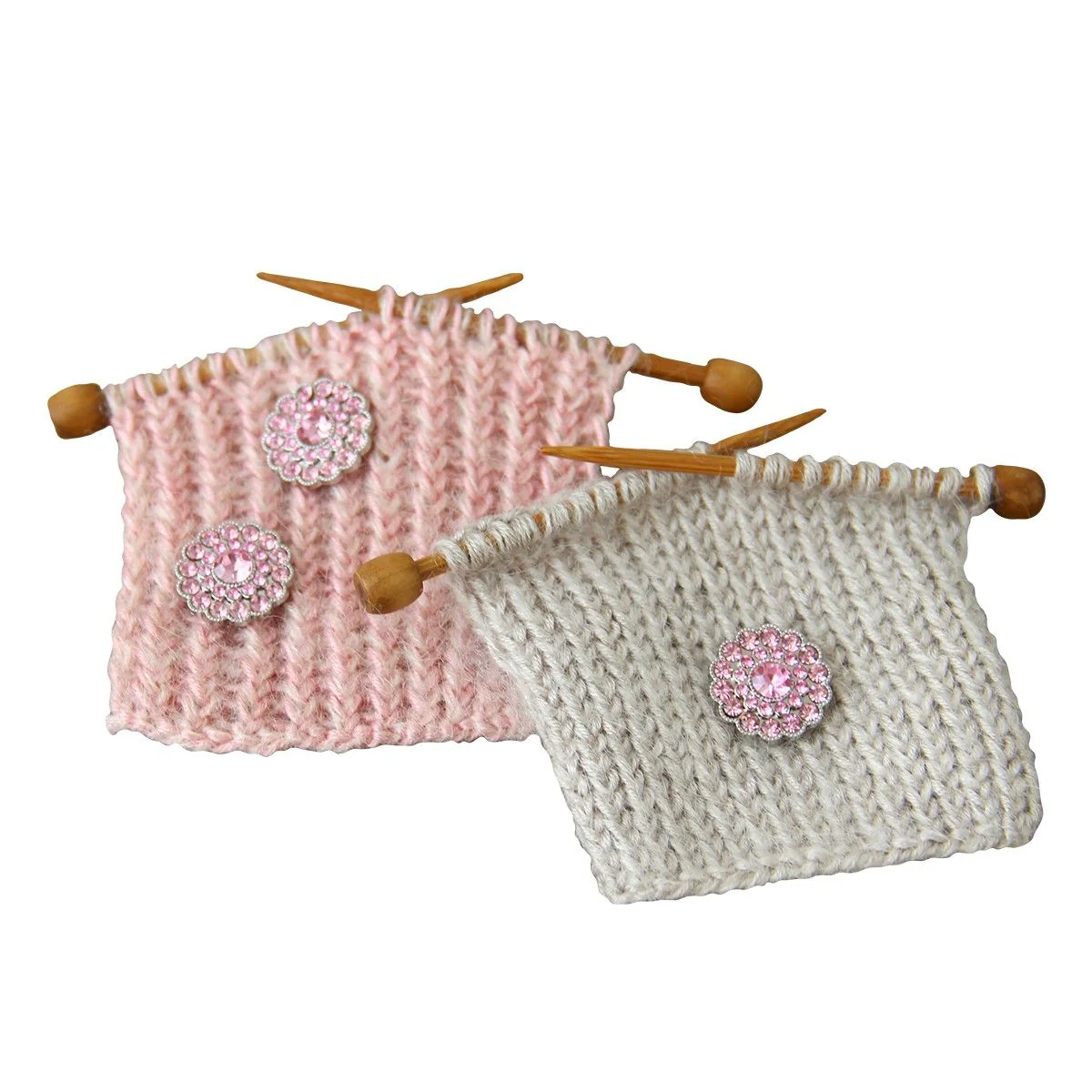 Bottoni Bling - Pietre piccole - Rosa - 4 pz. - Image 4