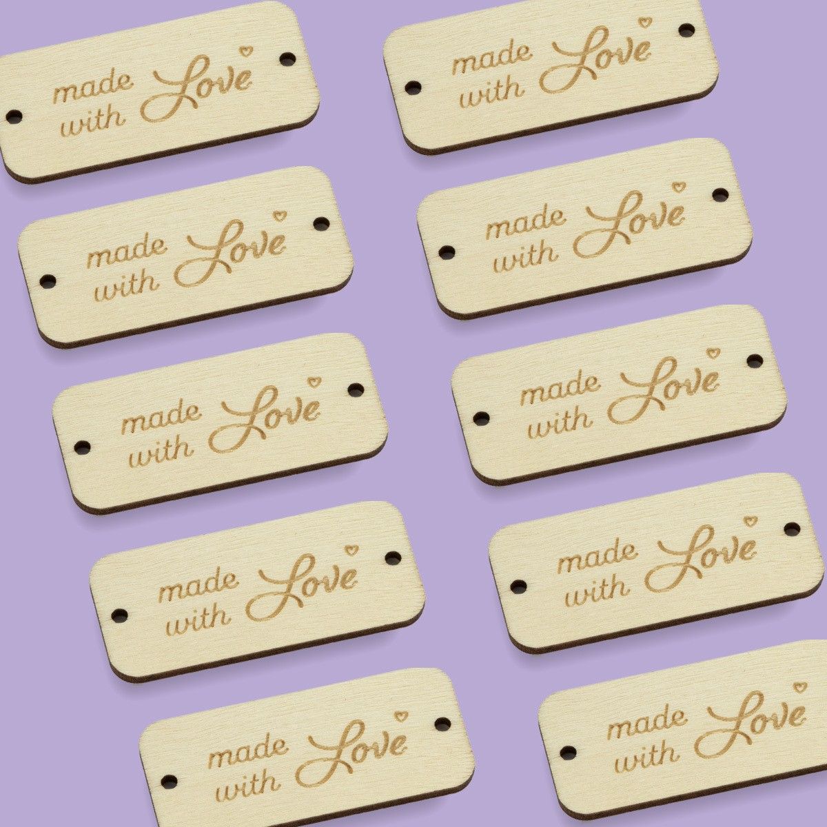 Etichette in legno - Made With Love - Image 3