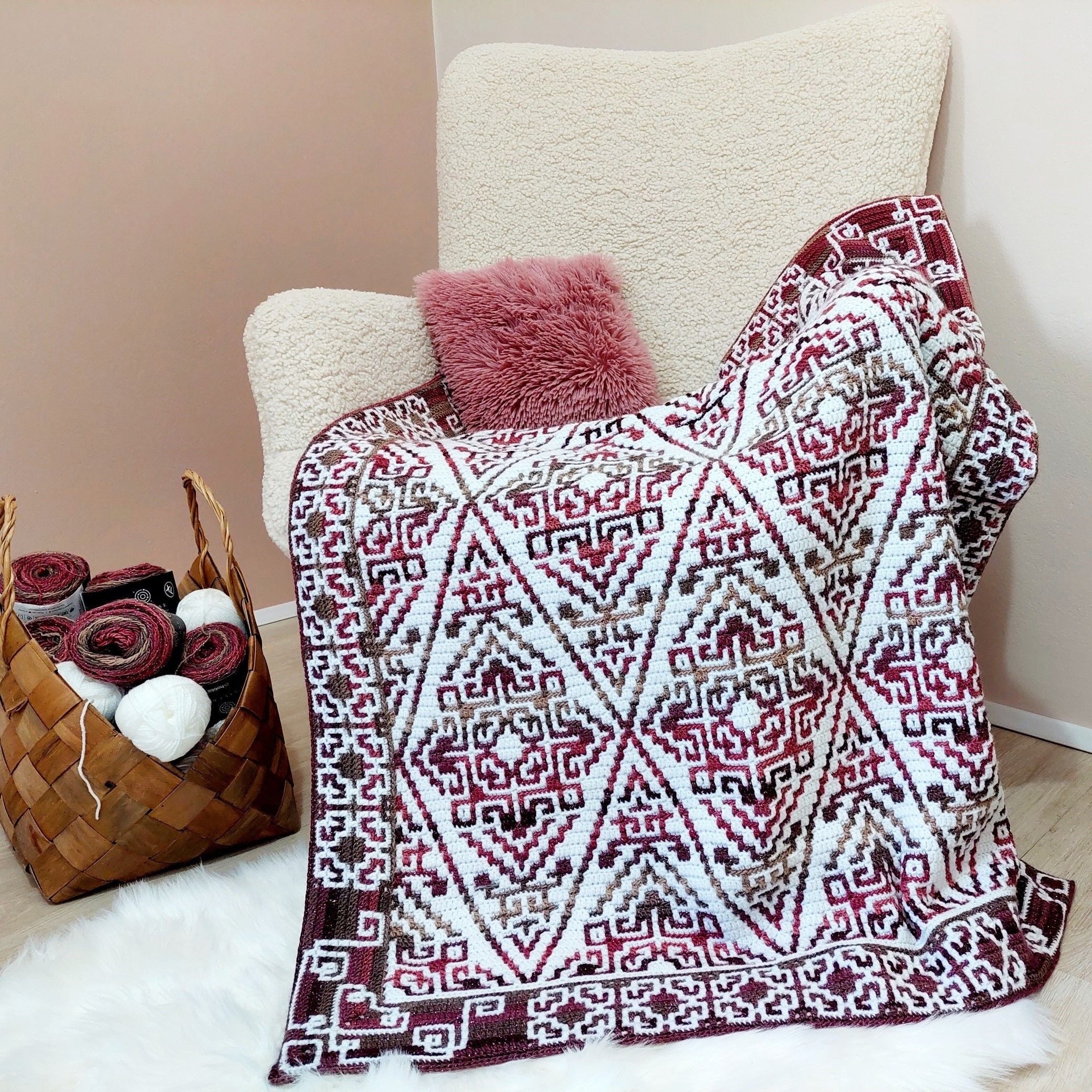 Aztecana - Mosaic Crochet Blanket - Image 2