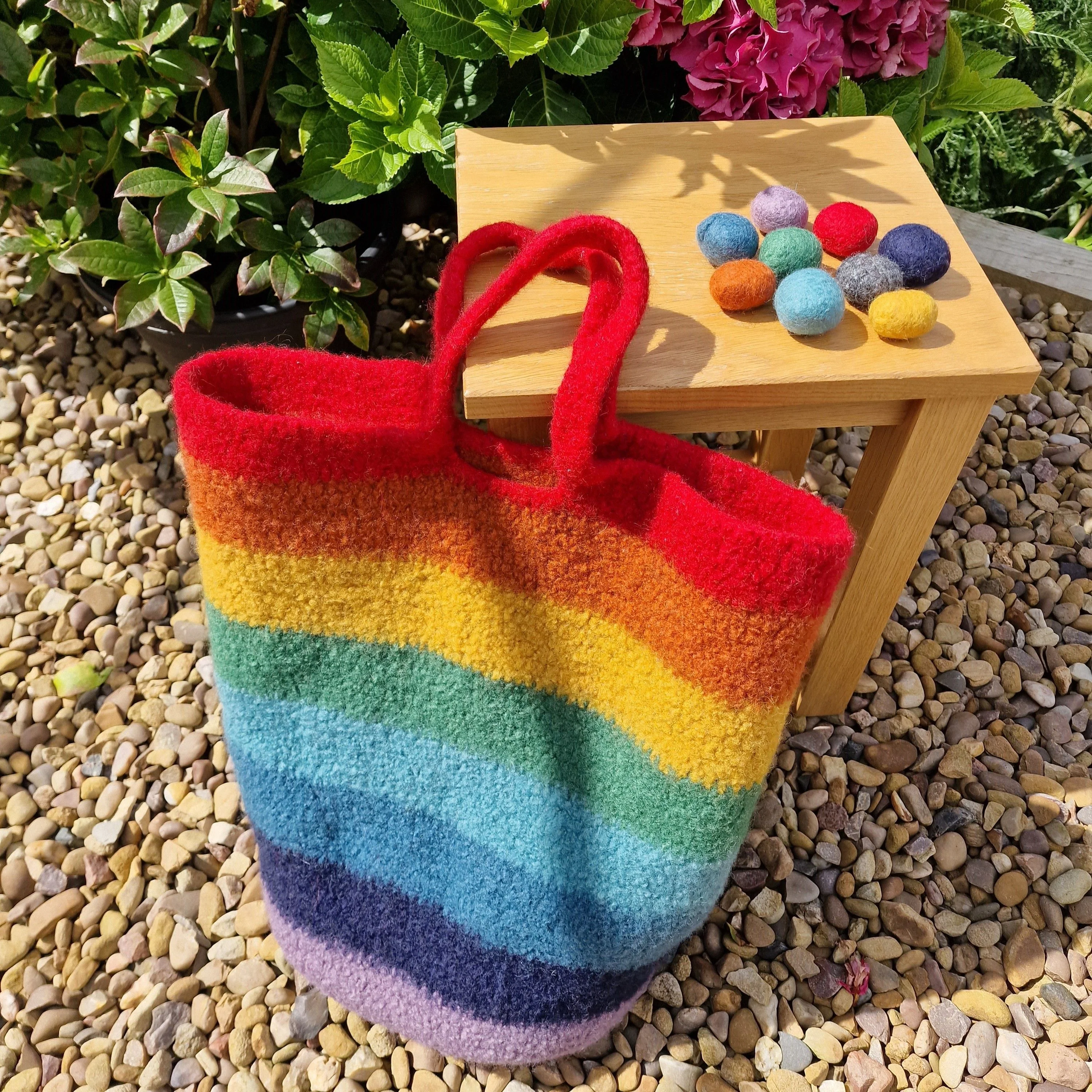 Rainbow Stripes - Felted Bag - Image 2