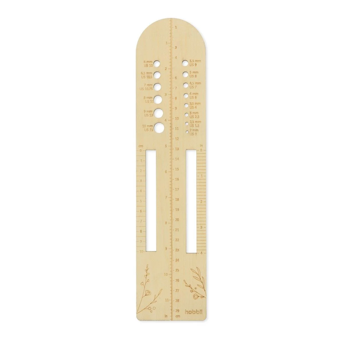 Righello per calze con calibro
