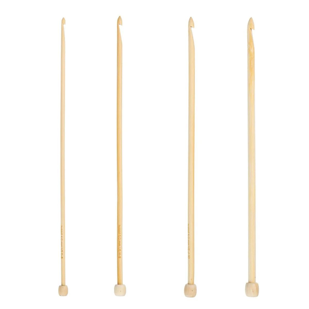 Set di uncinetti tunisini in bamboo - 25 cm