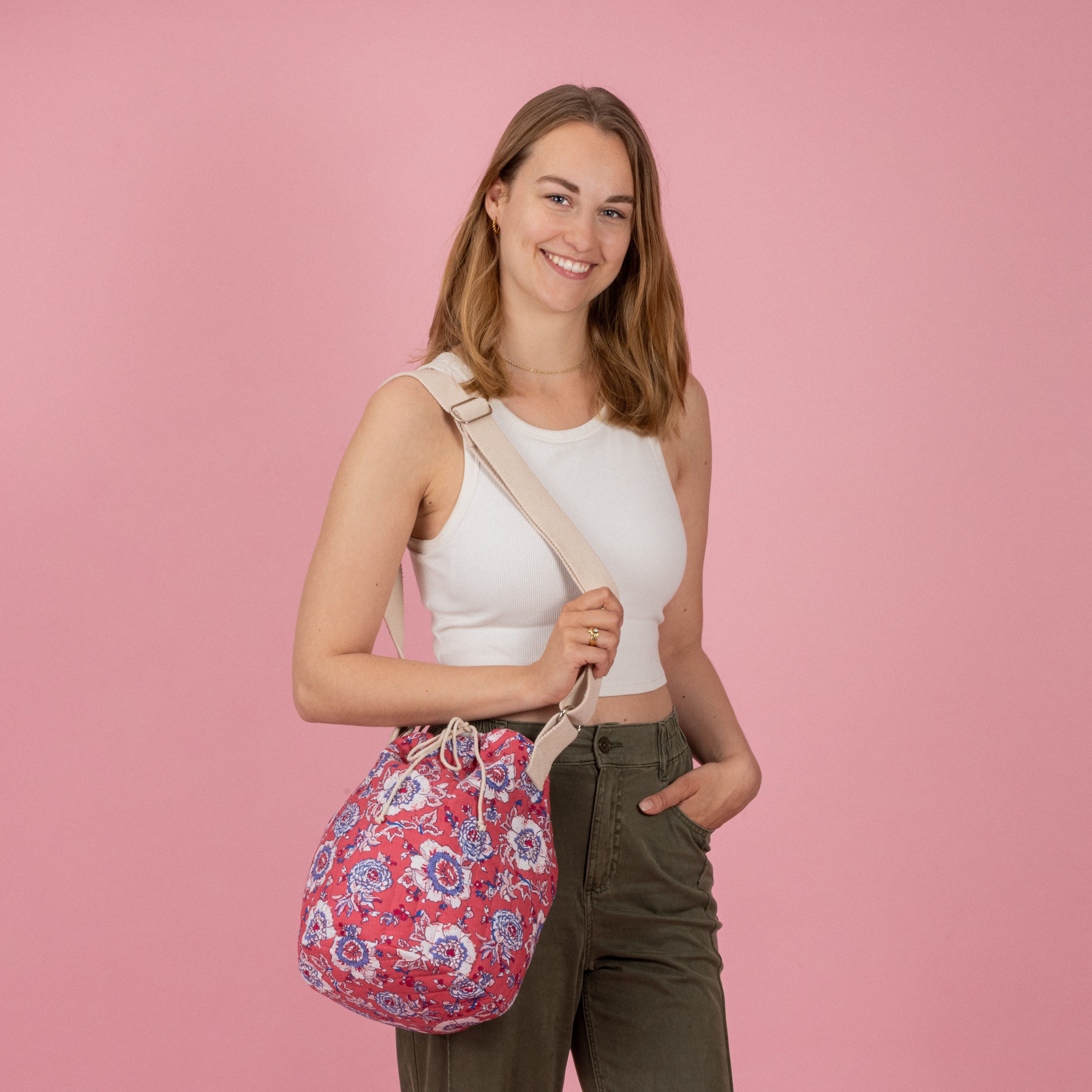 Borsa cilindrica a tracolla trapuntata - Image 3